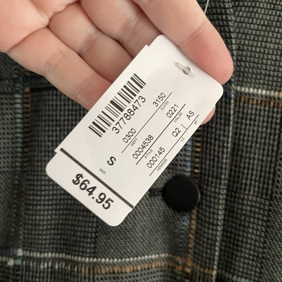 Christopher & Banks Women Sz S Plaid Button Front Bomber Style Lined Jacket NWT - Picture 8 of 12